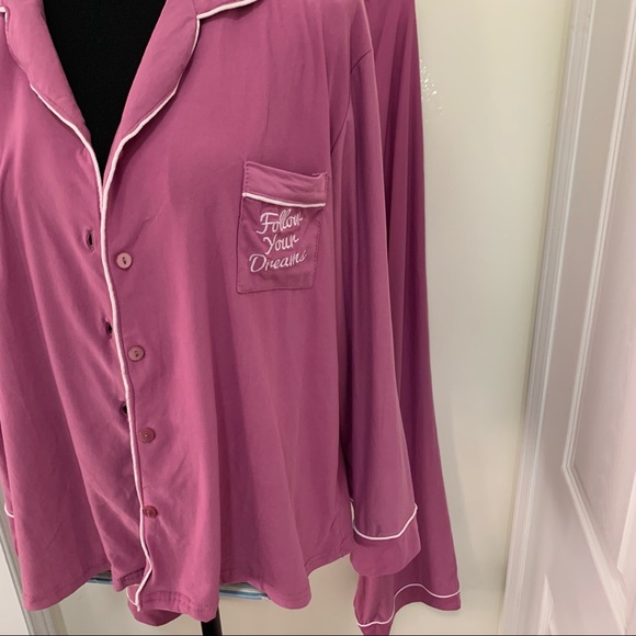 Mentally Exhausted Embroidered Pocket loungewear Sleepwear Set size XL - Picture 12 of 15